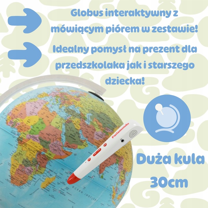 Globus ARTGLOB interaktywny podświetlany 8 JĘZYKÓW w tym POLSKI PARLAMONDO