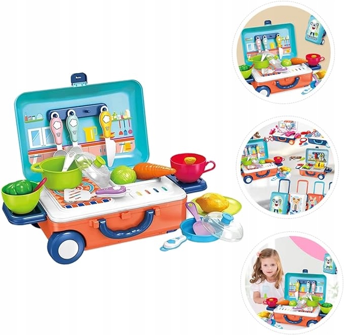 ZESTAW KUCHNIA W WALIZCE Kuchenka do gotowania ZABAWKA DLA DZIECI WALIZKA