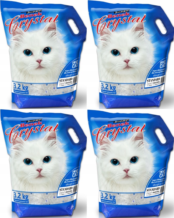 Benek Crystal 4x7,6L Żwirek Silikonowy dla kota