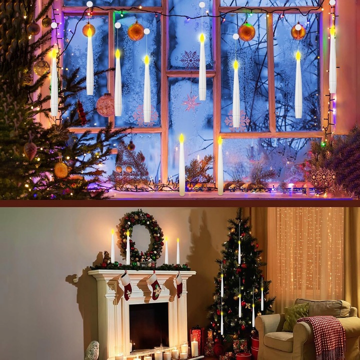 Latające Swiece LED, 10 Sztuk, z Pilotem Zdalnego Sterowania,Swiece Wiszące