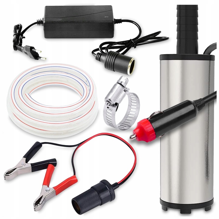 MOCNA ELEKTRYCZNA POMPKA DO SPUSZCZANIA PALIWA OLEJU WODY ROPY 12V POMPA