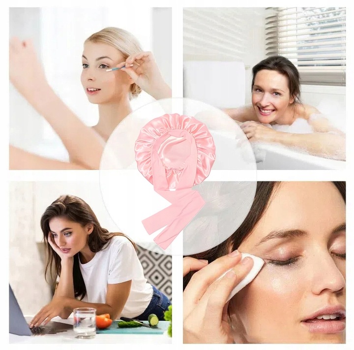 Jedwabny Czepek Do Spania Satynowy czepek na włosy do spania z opaską