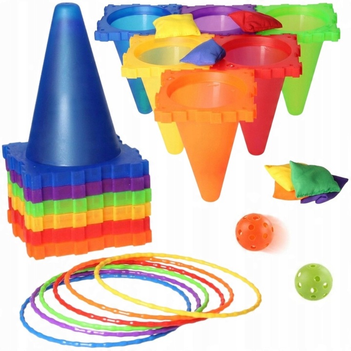 GRA ZRĘCZNOŚCIOWA RZUT DO CELU 3w1 PACHOŁKI OBRĘCZE WORECZKI 30 ELE WOOPIE