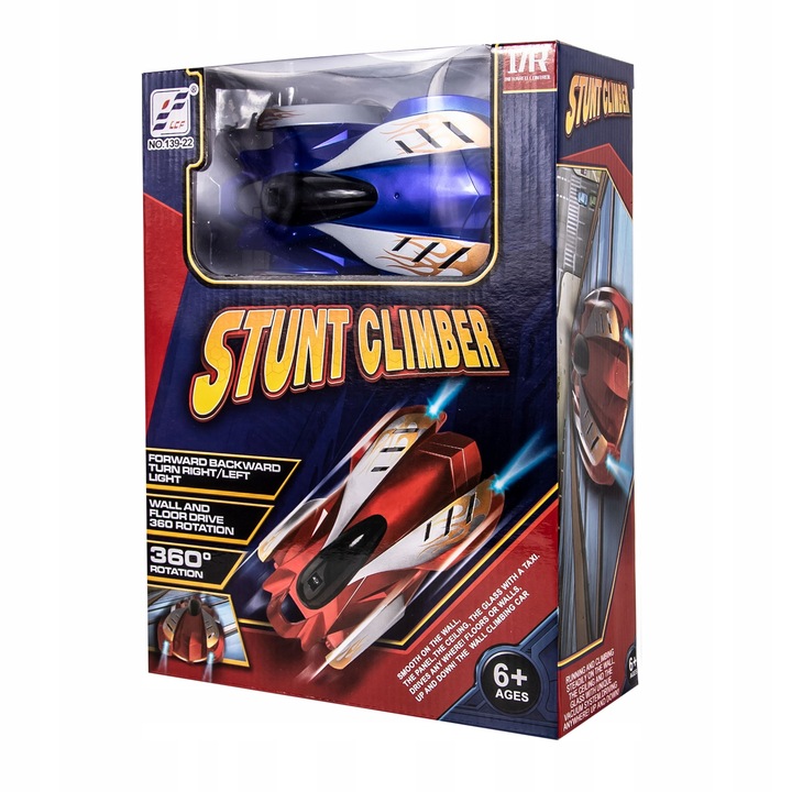 AUTO JEŻDŻĄCE PO ŚCIANIE SAMOCHÓD NA PILOT ZDALNIE STEROWANY LED DLA DZIECI