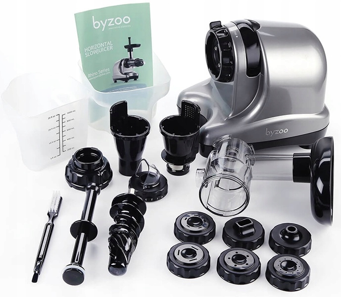 Wyciskarka do soków pozioma BYZOO Rhino srebrny