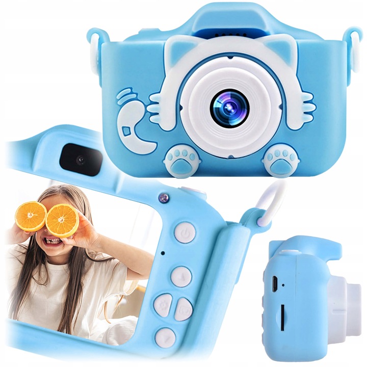 APARAT FOTOGRAFICZNY DLA DZIECI DZIECKA CYFROWY NIEBIESKI KOTEK TOBBI-TOYS
