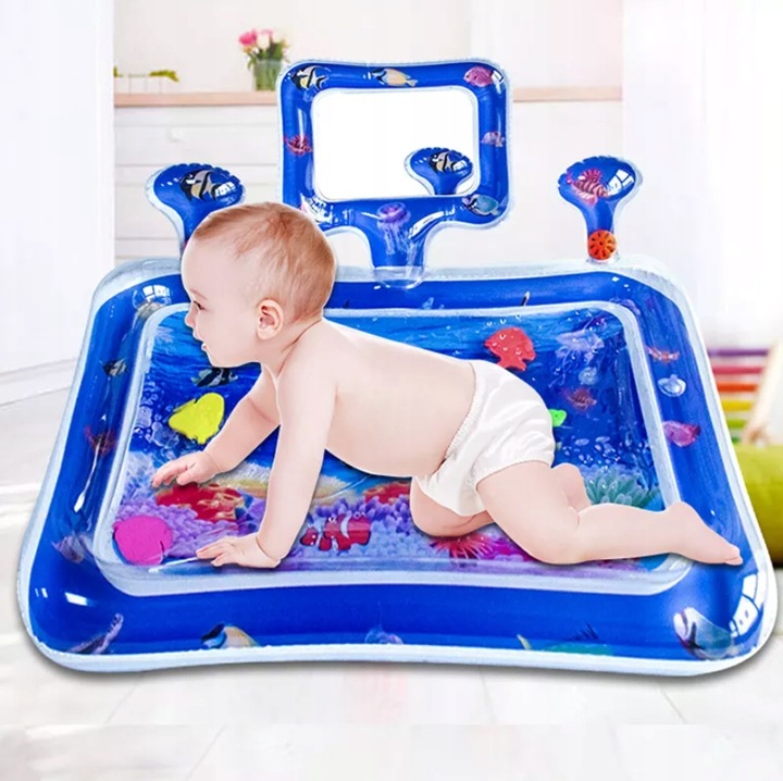 Dmuchana Mata Wodna Sensoryczna Dla Niemowląt Dzwieki Lustro Mata XXL 65cm