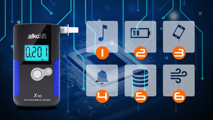 Alkomat ALKOHIT X10 Technologia Policyjna +Ustniki