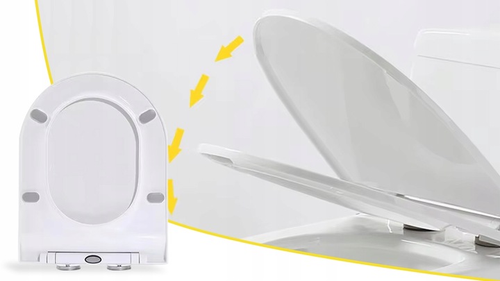 Deska sedesowa wolnoopadajaca uniwersalna do WC klozetowa twarda easy clean