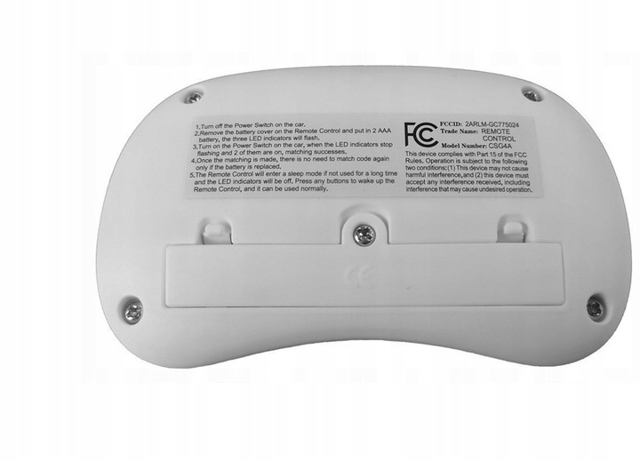 PILOT ZDALNEGO STEROWANIA 2.4G SL65/ XMX DO SAMOCHODÓW ZASILANYCH BATERIAMI