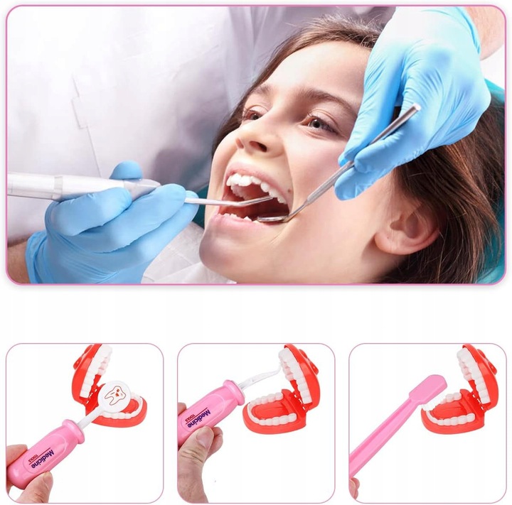 Zestaw Lekarski Dla Dzieci Fartuchem Doktora Akcesoria Lekarskie Stetoskop