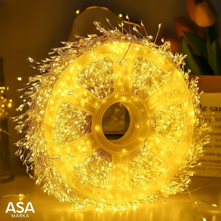 Girlanda LED 30m 1000 diod ciepła biały lampki choinkowe IP44 8 funkcji