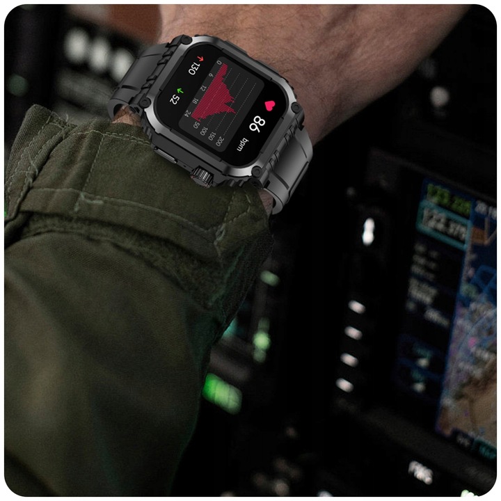 SMARTWATCH MĘSKI ZEGAREK FUNKCJA GPS ROZMOWY POLSKIE MENU TĘTNO 410mAh