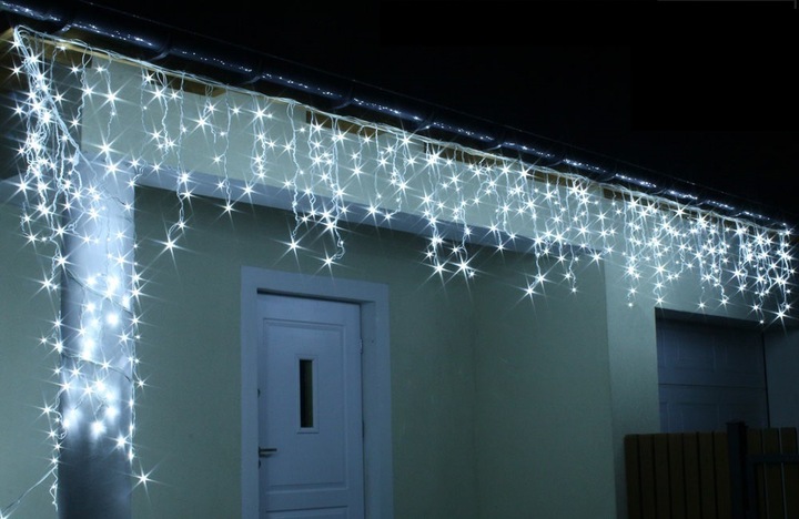 SOPLE FLASH 500 LED ZEWNĘTRZNE BIAŁE ZIMNE lampki +Niebieski Flash