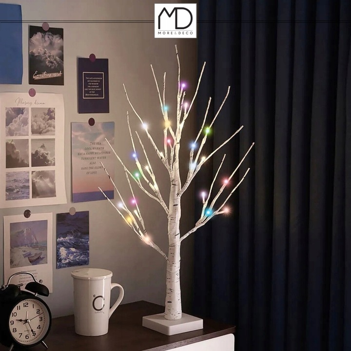 Brzoza led 120cm 48led multikolor drzewko dekoracja bożenarodzenie kolorowy