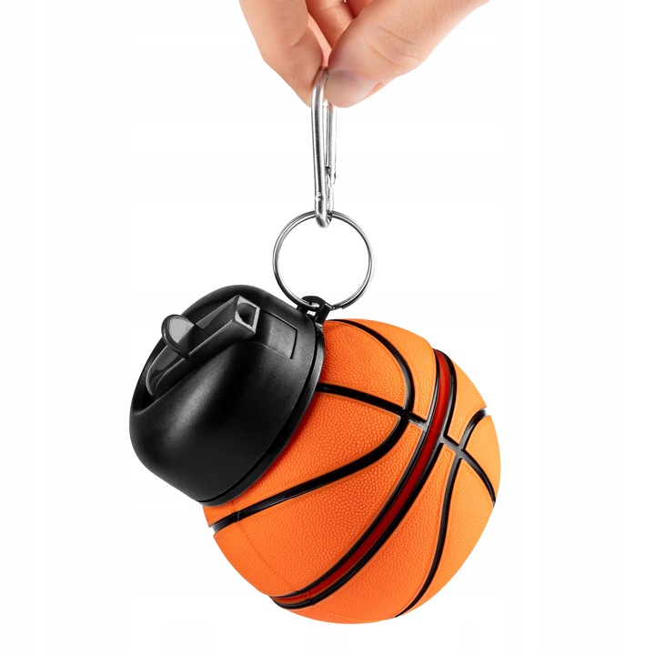 SKŁADANY BIDON PIŁKA do KOSZYKÓWKI BUTELKA 550 ml z KARABIŃCZYKIEM silikon