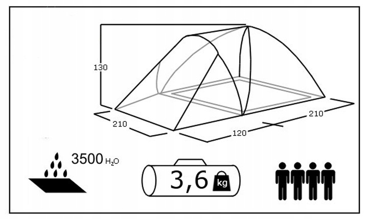 NAMIOT TURYSTYCZNY FURAN 4 PRO ACAMPER 3500mm + GRATIS