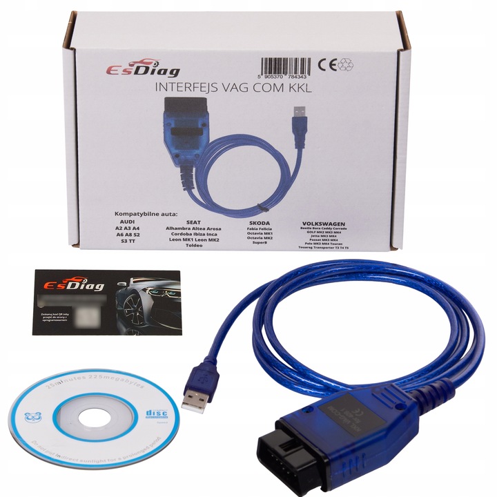 NAJNOWSZY INTERFEJS KABEL VAG COM KKL VW SEAT AUDI SKODA
