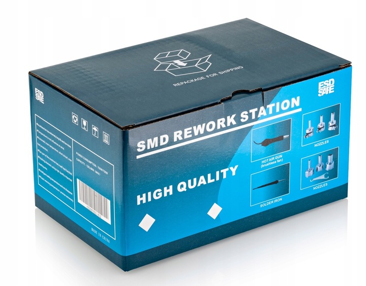 858D-II STACJA LUTOWNICZA LUTOWNICA HOT AIR 4 DYSZE KALIBRACJA TEMPERATURY