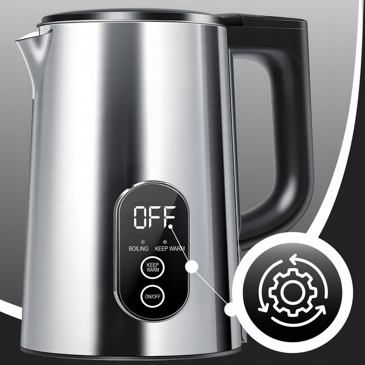 CZAJNIK ELEKTRYCZNY BEZPRZEWODOWY DOTYKOWY 1800W REGULACJA TEMPERATURY 1,8L