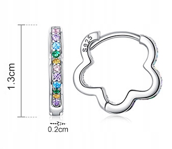 KOLCZYKI Srebrne PRÓBA 925 KOLCZYKI Srebro kwiatki Angielskie Zapiecie