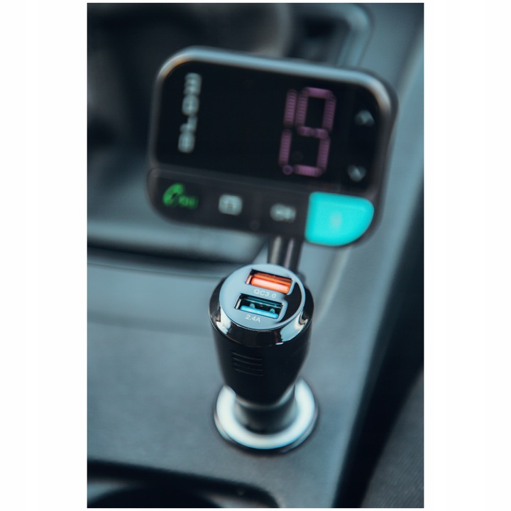 TRANSMITER FM BLUETOOTH 5.0 ZESTAW GŁOŚNOMÓWIĄCY SD QC 3xUSB SIRI/GOOGLE