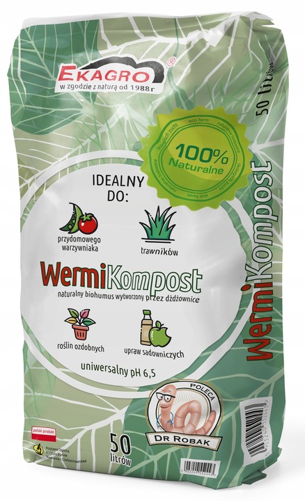 NAWÓZ ORGANICZNY SYPKI 100% WERMIKOMPOST 50 l