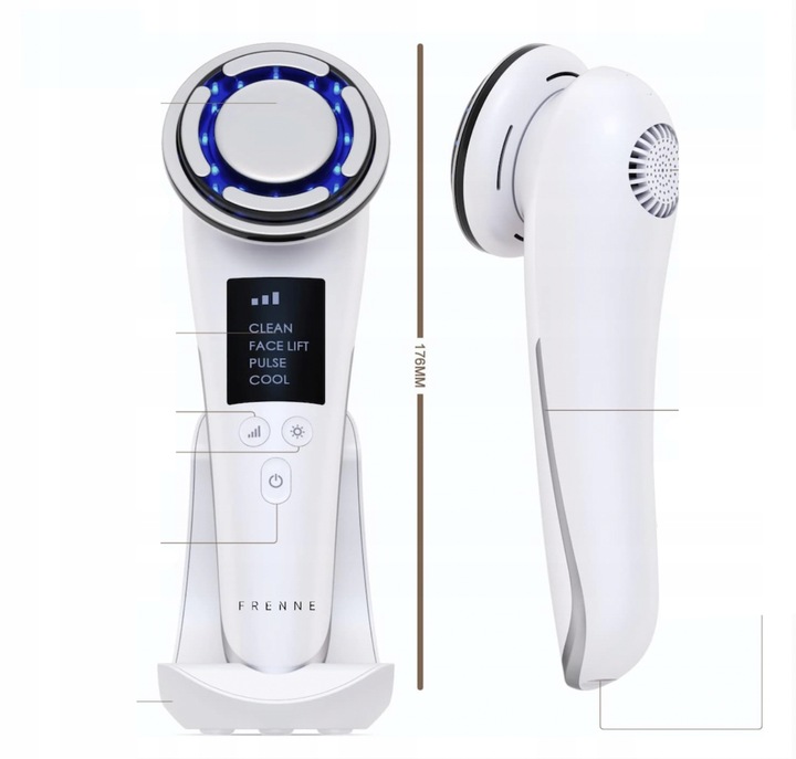 MEZOTERAPIA BEZIGŁOWA MASAŻER EMS TWARZY LIFTING 8W1 FRENNE ZESTAW + GRATIS