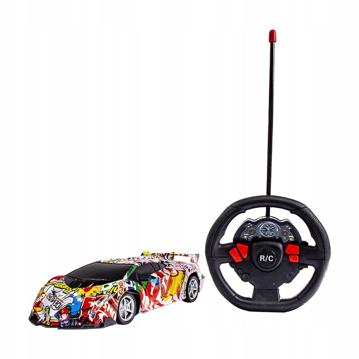 Samochód sportowy graffiti ze światłami auto zdalnie sterowane