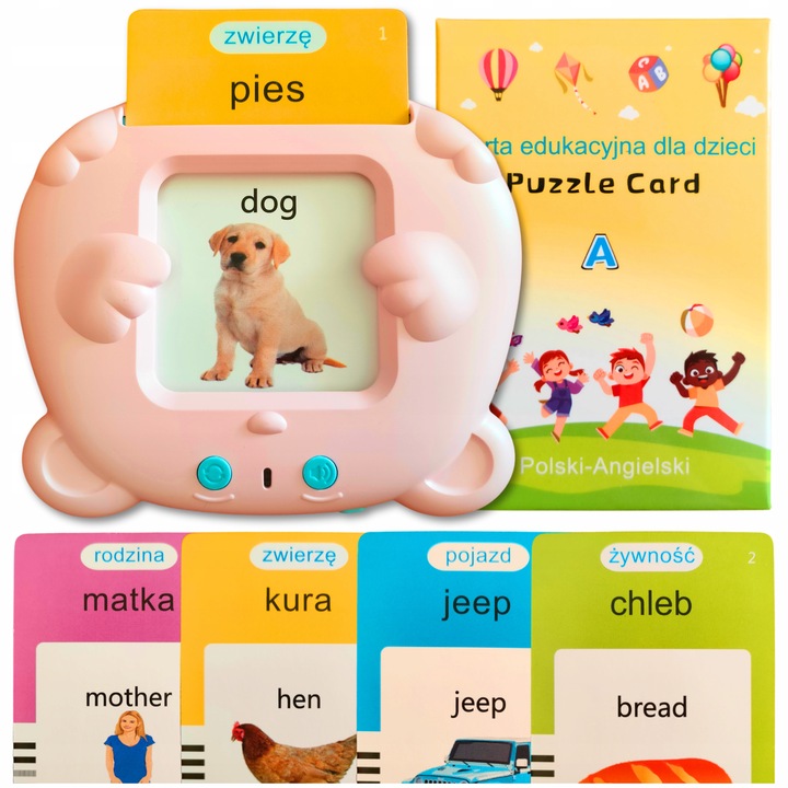 CZYTNIK KART DO NAUKI SŁÓWEK JĘZYKA ANGIELSKIEGO POLSKIEGO 448 SŁÓW 3 TRYBY