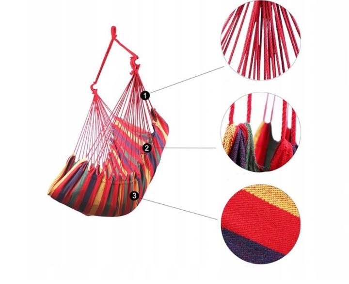 KRZESŁO BRAZYLIJSKIE FOTEL WISZĄCY DO OGRODU HAMAK HUŚTAWKA