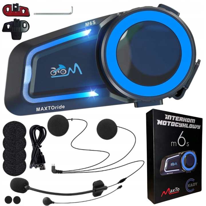 INTERKOM MOTOCYKLOWY MaxTo M6S MESH SYSTEM DO 8 MOTOCYKLISTÓW PO POLSKU