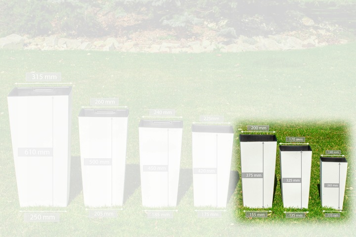 ZESTAW 3X DONICZKI DONICE BIAŁE MATOWE OGRODOWE KWIETNIK STOJĄCY Z WKŁADAMI