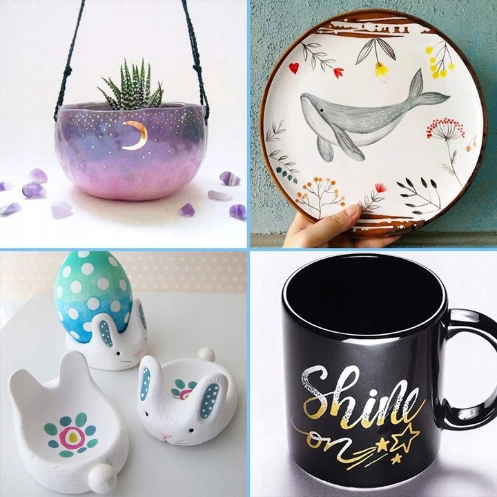 Pisaki do malowania ceramiki 12 kolorów RATEL