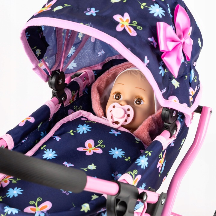 KINDERPLAY WÓZEK DLA LALEK GŁĘBOKI GONDOLA SKŁADANY DASZEK MIĘKKIE KOŁA