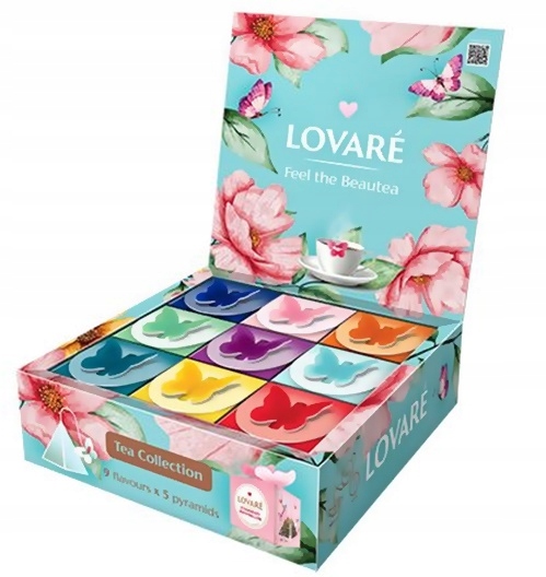 Lovare Butterfly Set Kolekcja Herbat 9 Smaków 45 Piramidek po 2g Prezentowy