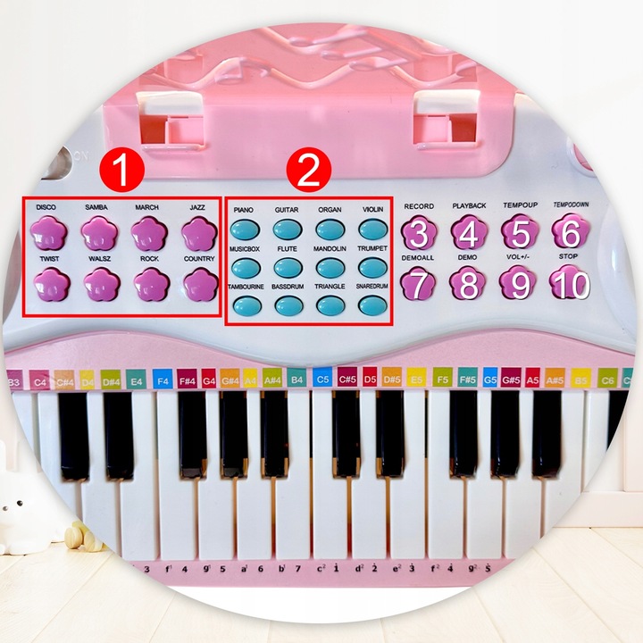 ORGANY ORGANKI KRZESEŁKO PIANINKO MP3 Z MIKROFONEM KEYBOARD USB DLA DZIECI
