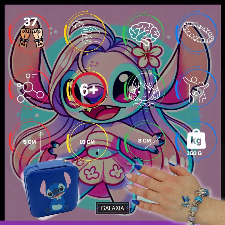 ZESTAW DO ROBIENIA BRANSOLETEK NASZYJNIKÓW Do Biżuterii STITCH LILO i STICH