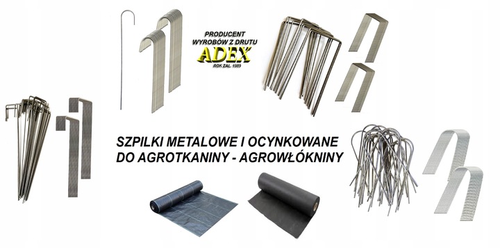MOCNE METALOWE SZPILKI DO AGROWŁOKNINY AGROTKANINY KOŁKI 25