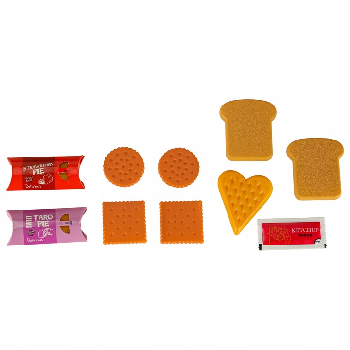 ZABAWKOWE JEDZENIE AKCESORIA DO KUCHNI DLA DZIECI PLASTIKOWE ZESTAW 56 EL.