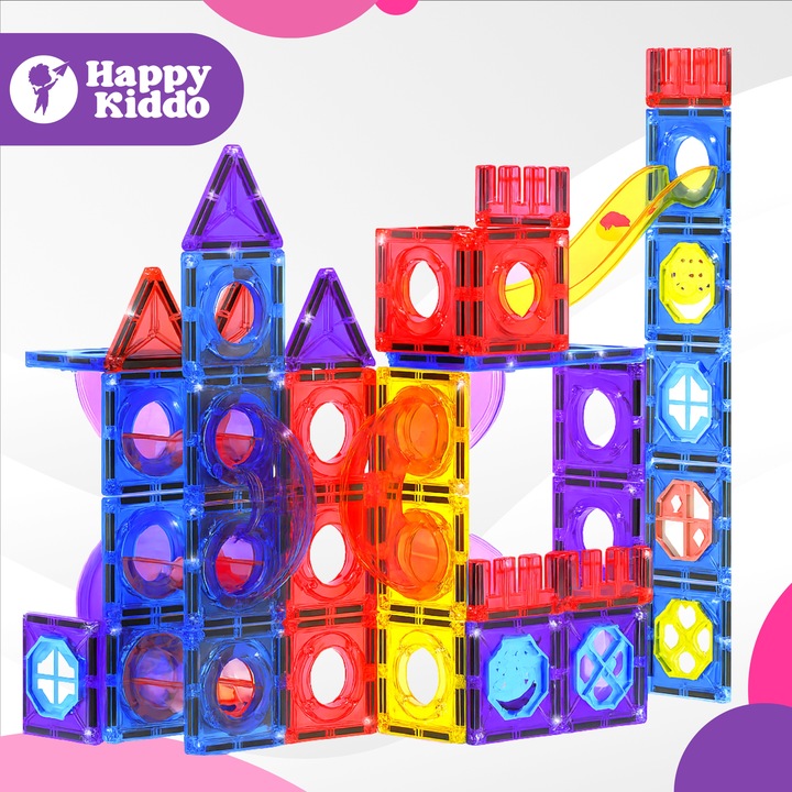 Klocki magnetyczne tor kulkowy kulodrom konstrukcyjne konstrukcyjne 100 ele