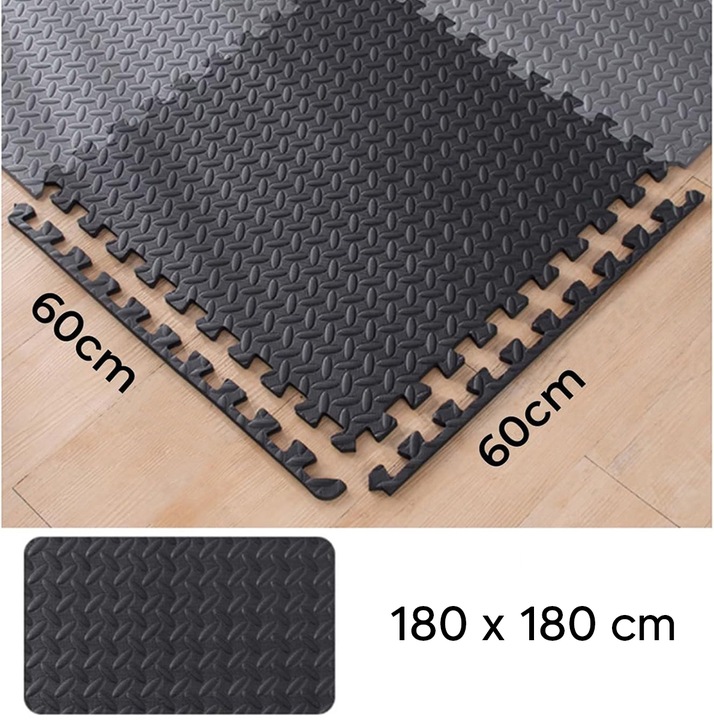 MATA PUZZLE PODŁOGA PIANKA NA SIŁOWNIĘ DO ĆWICZEŃ 180x180CM 9 SZTUK FT57A