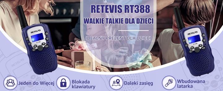 Retevis RT388 krótkofalówki dla dzieci PMR446 Prezenty dla Dzieci 8 kanałów