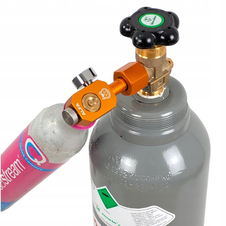 Butla CO2 Pełna 8l z Syfonem Przetoczka Adapter Alfa Do Sodastream Różowe