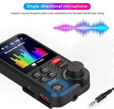 Bezprzewodowy TRANSMITER FM Bluetooth 5.0 SD RADIO ŁADOWARKA GŁOŚNIK 12/24v