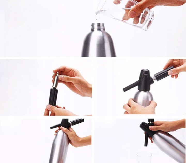 SATURATOR DO WODY GAZOWANEJ SYFON DO WODY SODOWEJ + NABOJE