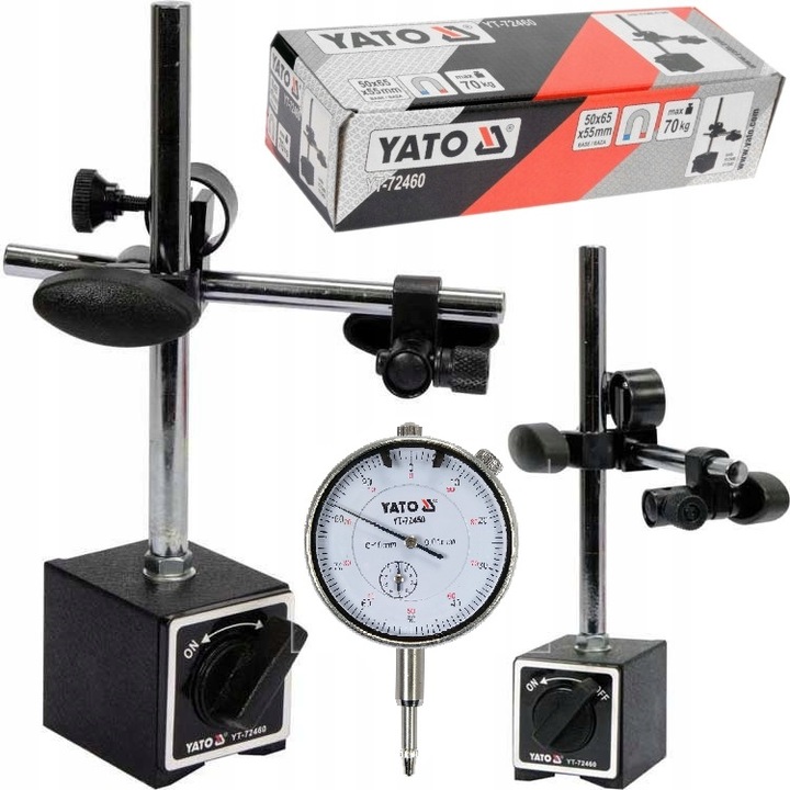 CZUJNIK ZEGAROWY 0-10MM bicia + STATYW MAGNETYCZNY CZUJNIKA ZEGAROWEGO Yato