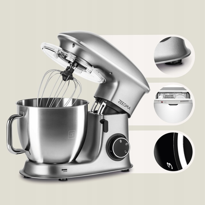 ROBOT Kuchenny Planetarny MIKSER 2200W XXL Duży Misa 6,5l 3 Końcówki