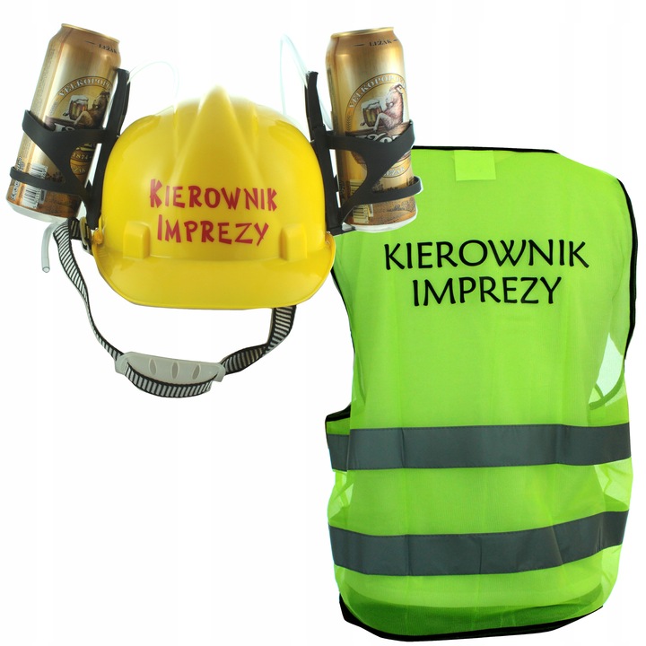 KASK i KAMIZELKA ślub prezent URODZINY 18-99 kawalerskie pana młodego WZORY