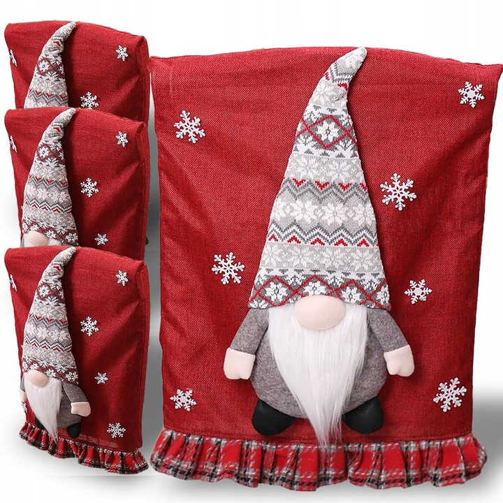 4x ŚWIĄTECZNY STROIK NA KRZESŁO OPARCIE ŚWIĘTA SKRZAT KRASNAL MIKOŁAJ